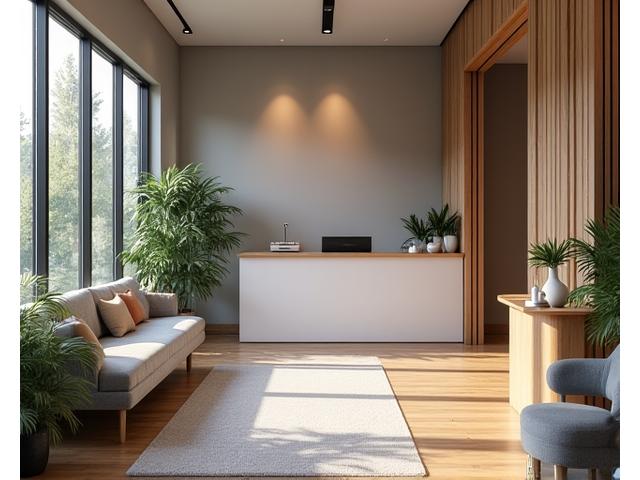 따뜻한 분위기의 리셉션 겸 휴식 공간